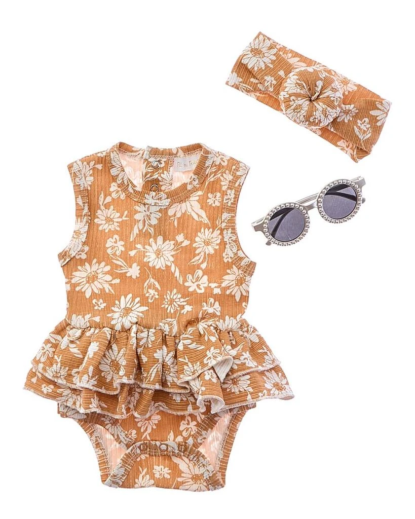 Rachel Zoe 3pc Bubble Romper Set with Sunglasses 1
