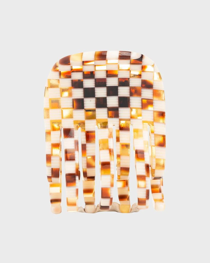 France Luxe Double Tooth Checkered Jaw Clip 1