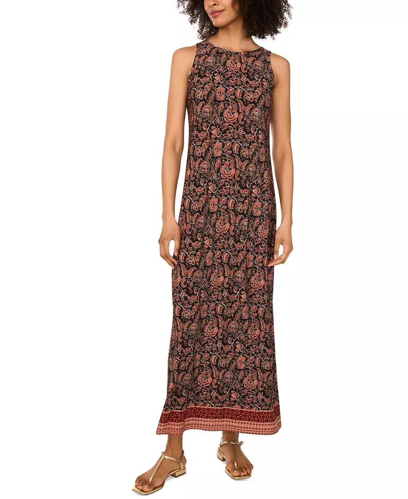 Vince Camuto Floral Sleeveless Keyhole-Back Crewneck Maxi Dress 1