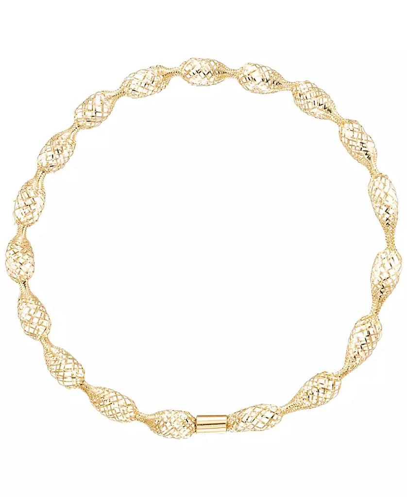 Macy
s Flexible Open Work Stretch Oval Bracelet in 10k Yellow Gold 2