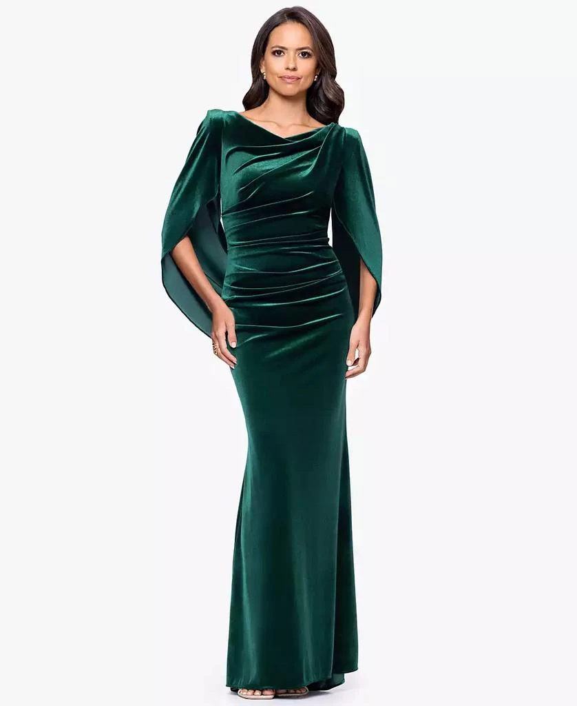 B&A By Betsy and Adam Petite Long Drape Back Dress - Hunter - Size 6P B&A By Betsy and Adam Petite Long Drape Back Dress - Hunter - Size 6P