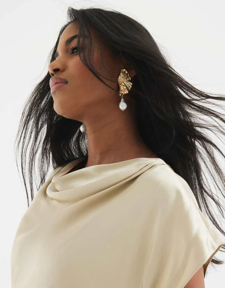 River Island River Island Cowl neck maxi dress in gold 3