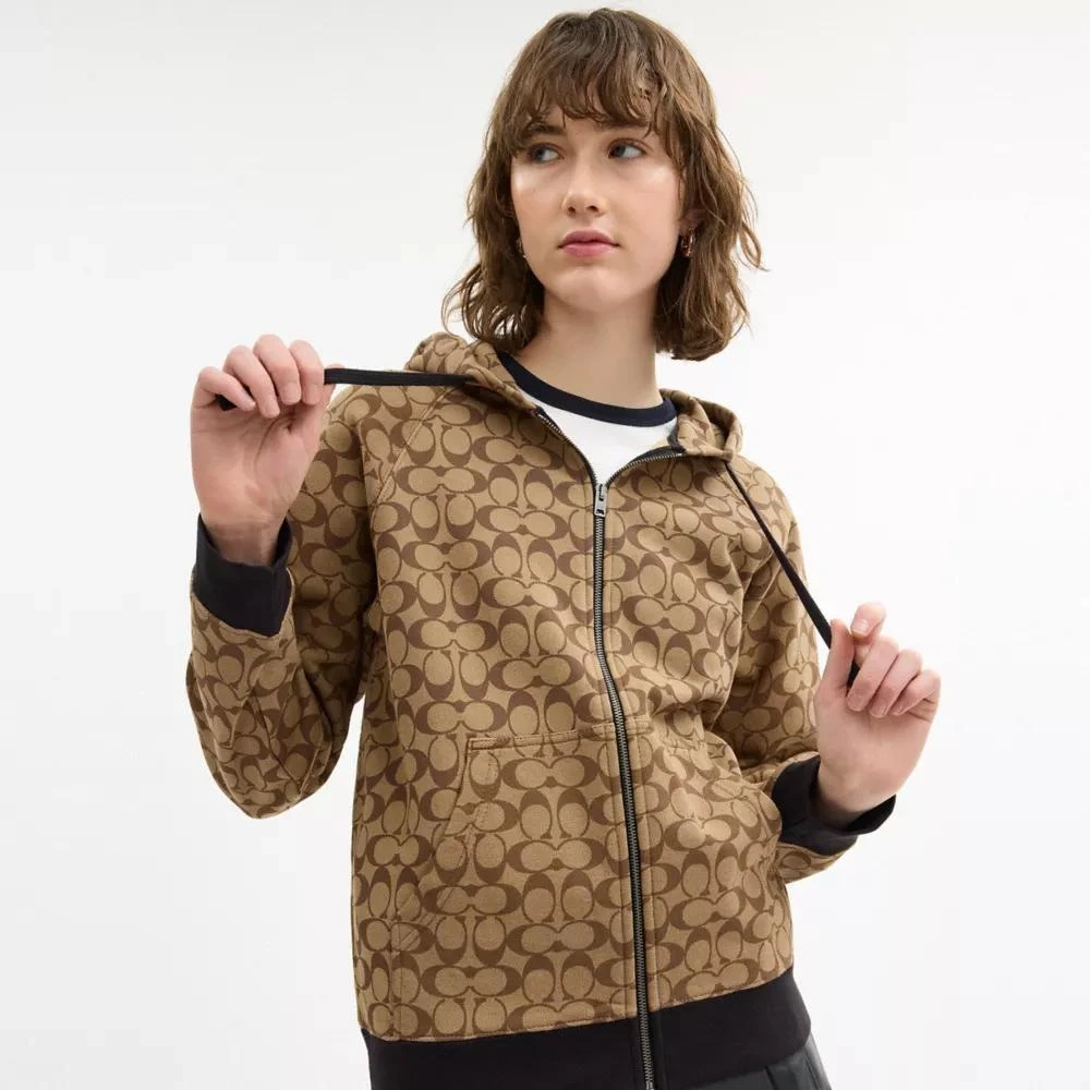 Coach All Over Signature Zip Hoodie 4