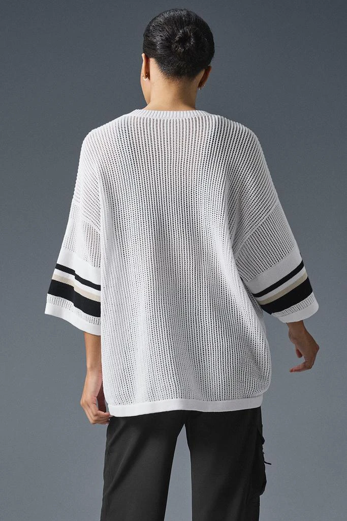 Alo Open Knit Playoff Jersey - White/Bone 3