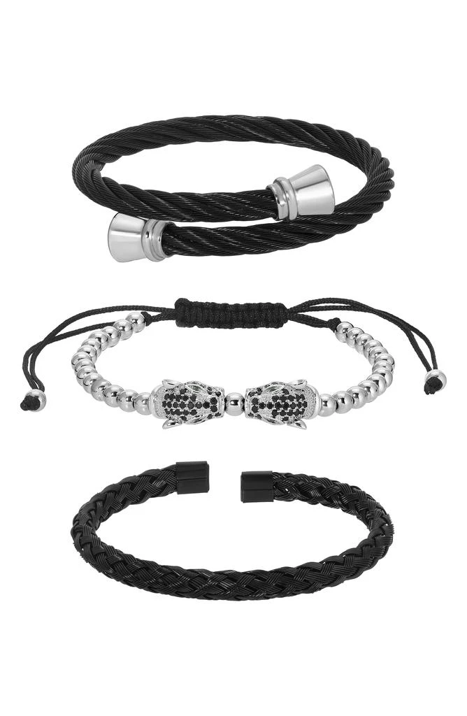 EYE CANDY LOS ANGELES Men
s Lev Crystal 3-Pack Assorted Bracelets