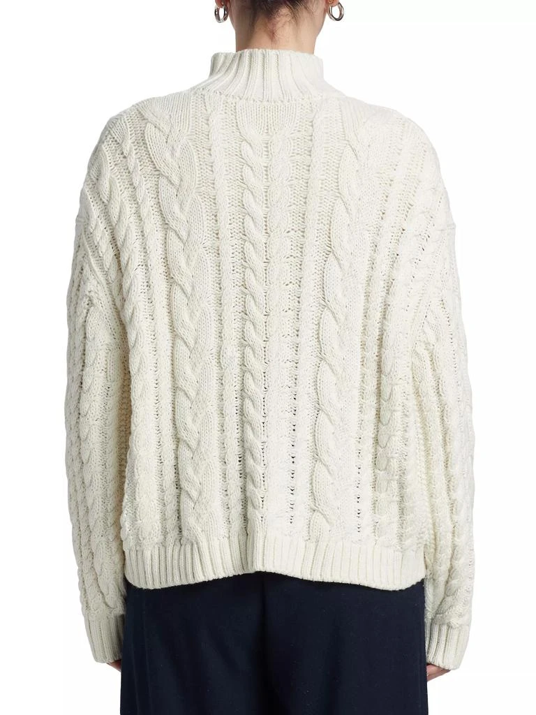 Jenni Kayne Cotton Cable-Knit Zip Sweater 5