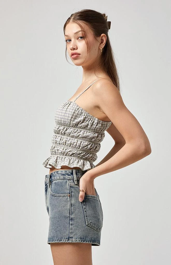 PacSun Dark Indigo Zip Fly High Waisted Denim Festival Shorts 2