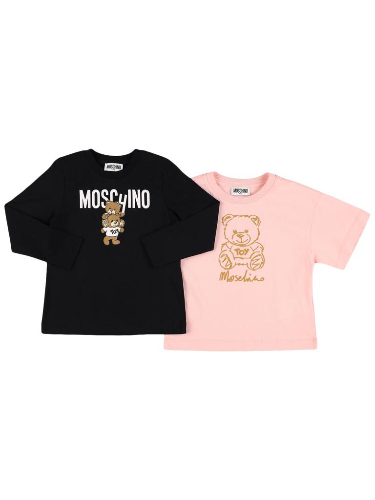 Moschino Set Of 2 Printed Cotton Jersey T-shirts