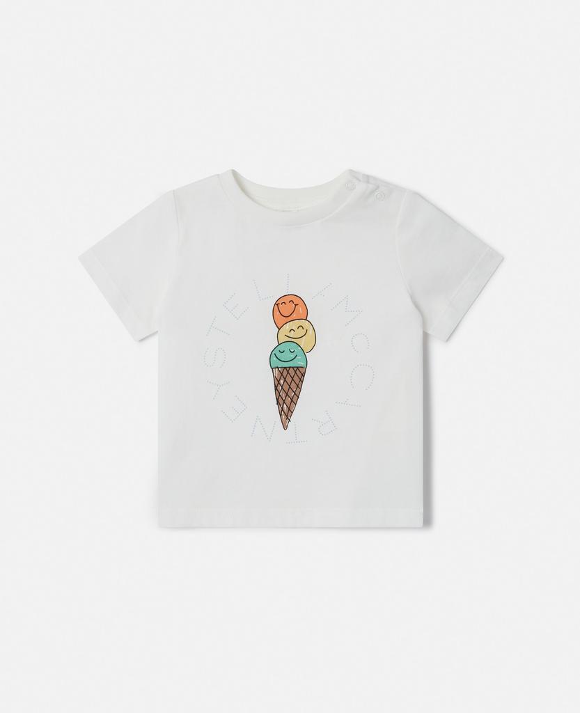 Stella McCartney Stella McCartney - Ice Cream Graphic T-Shirt, Cream, Size: 12m