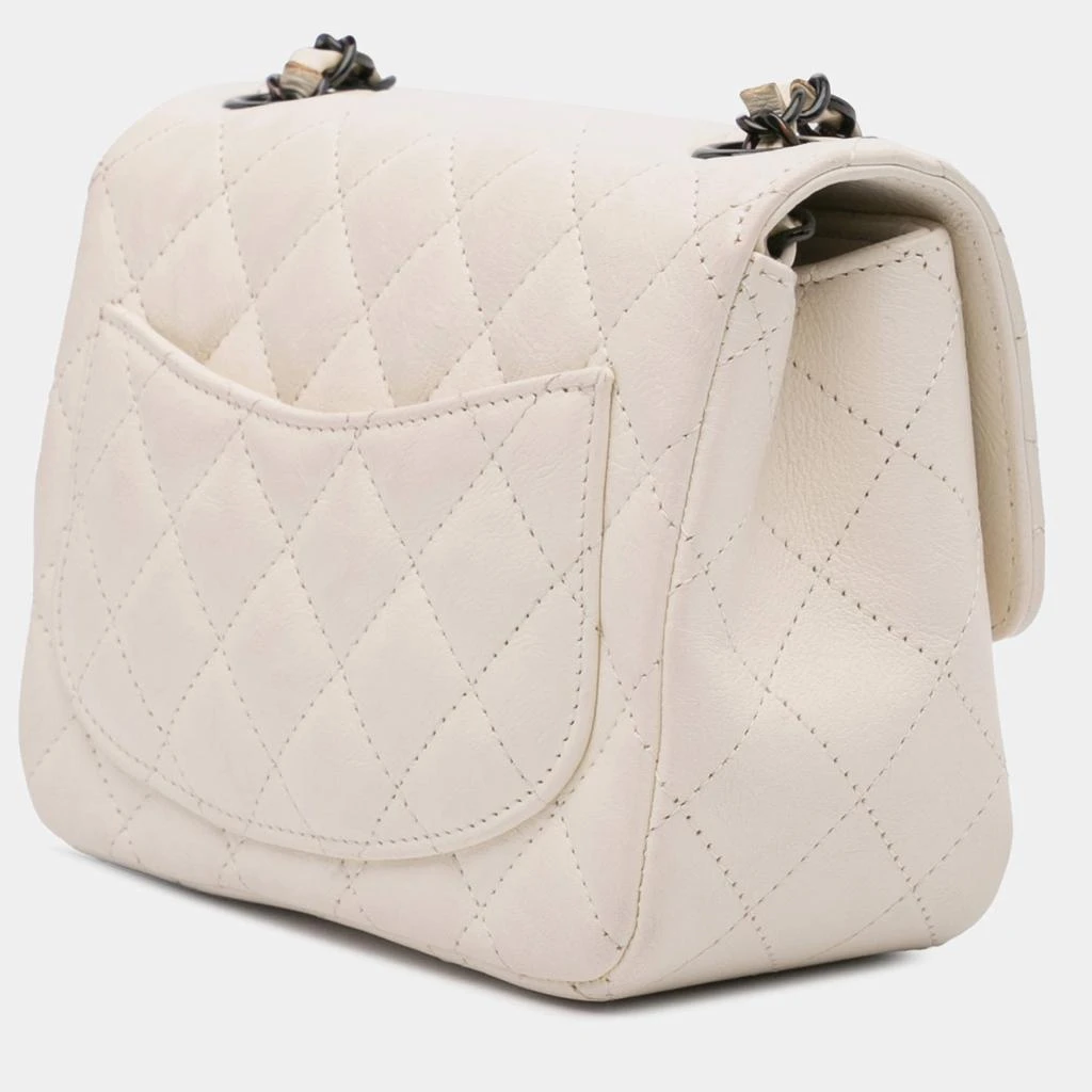 Chanel Chanel Ivory Leather Mini Square Classic Single Flap Bag 2