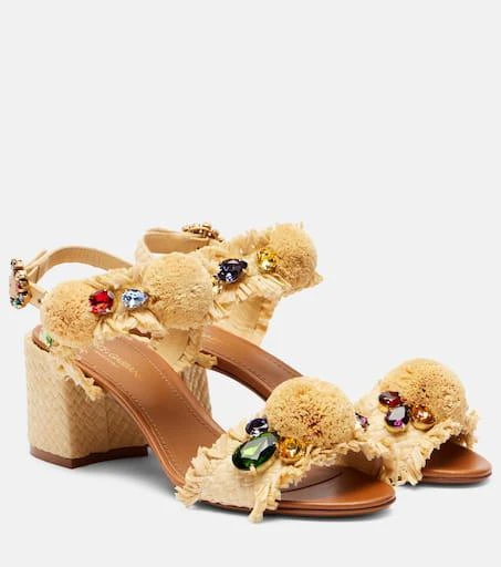 Dolce
Gabbana Embellished raffia-effect sandals 1
