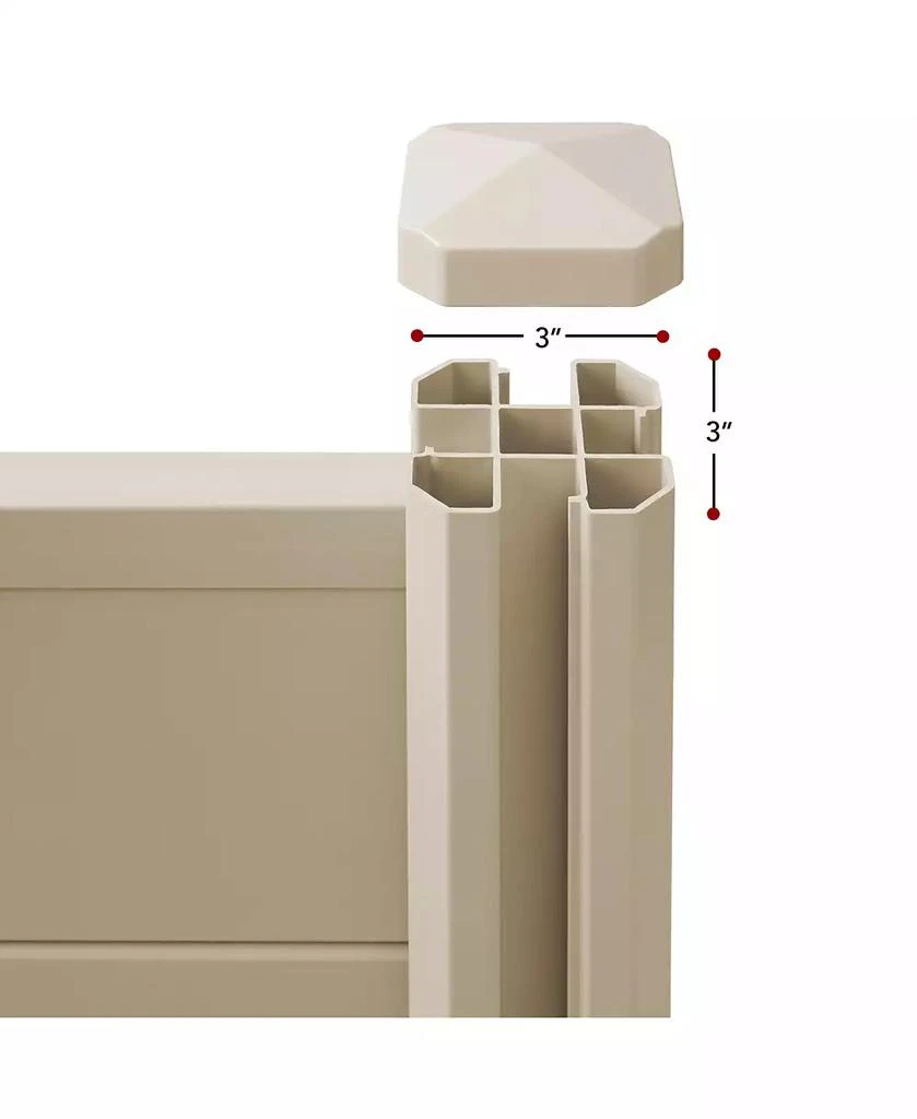 Casafield 42" x 42" Privacy Screen - Outdoor Vinyl Fence Panel Enclosure for AC / Trash Bins / Pool Equipment - Tan 6