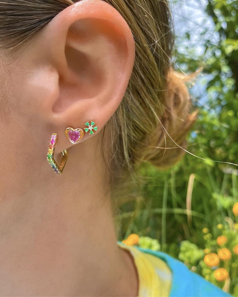 Stevie Wren Chubby Heart Stud Earring, Single