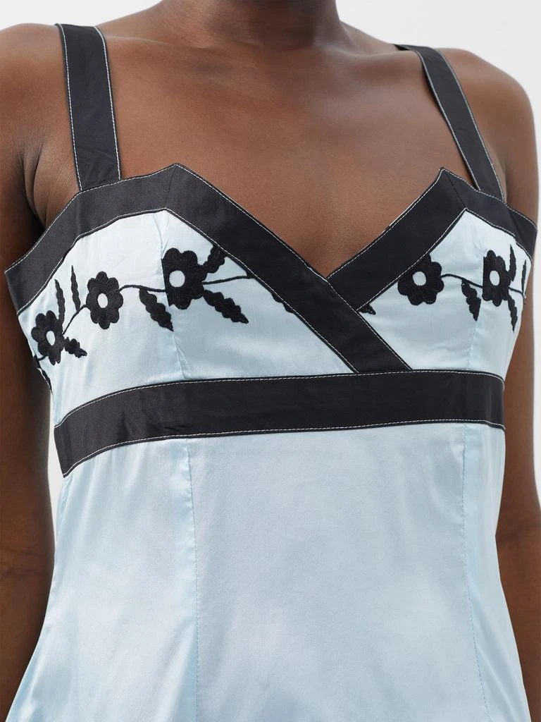 BATSHEVA Lila floral-embroidered taffeta mini dress 4