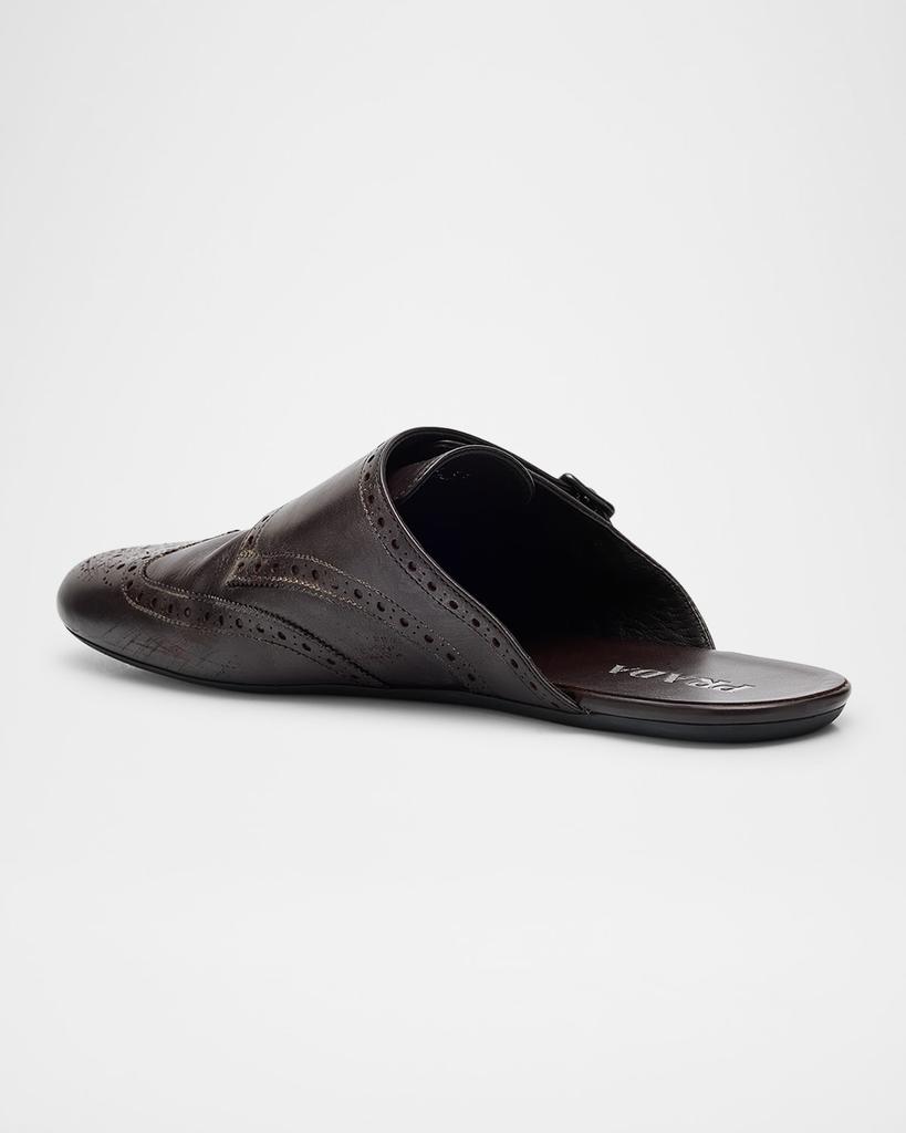 Prada Men's Shuffle Leather Double-Monk Strap Mules - Sandals