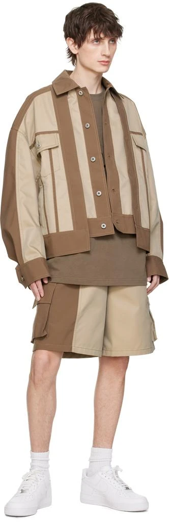 Feng Chen Wang Brown & Beige Bellows Pocket Shorts 4