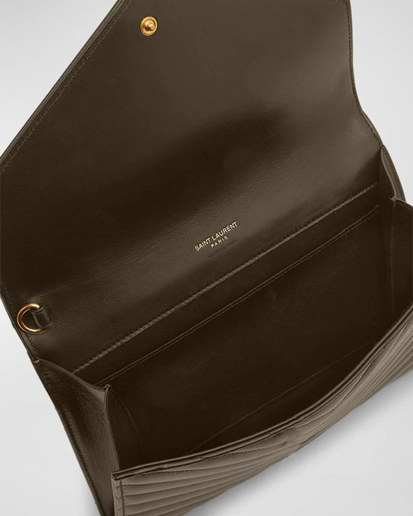 Yves Saint Laurent YSL Monogram Flap Clutch Bag in Smooth Leather 4