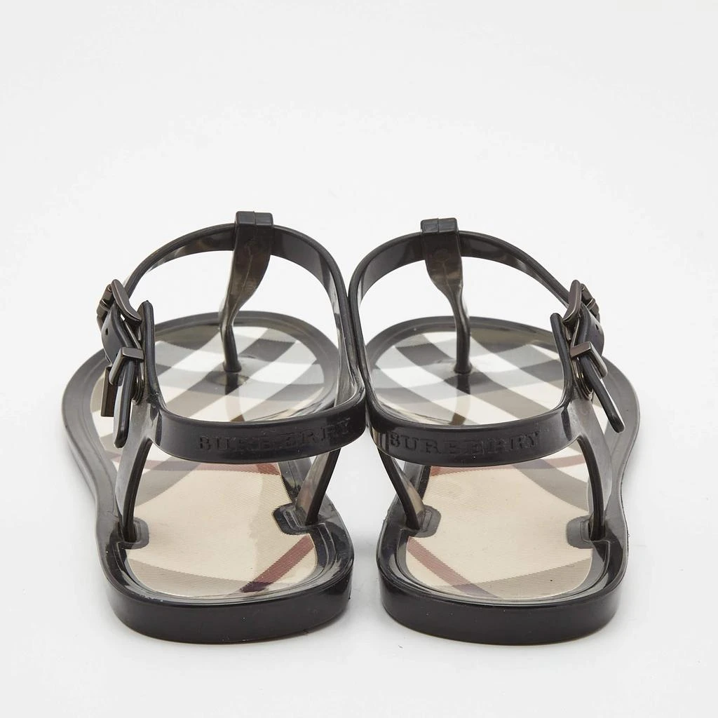 Burberry Burberry Black/Beige House Check Jelly Thong Flats Size 39 5