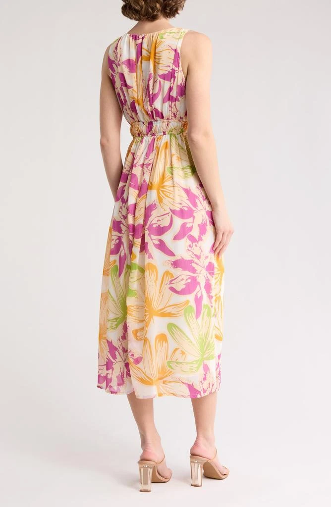 Lush Floral Print Chiffon Midi Dress 2