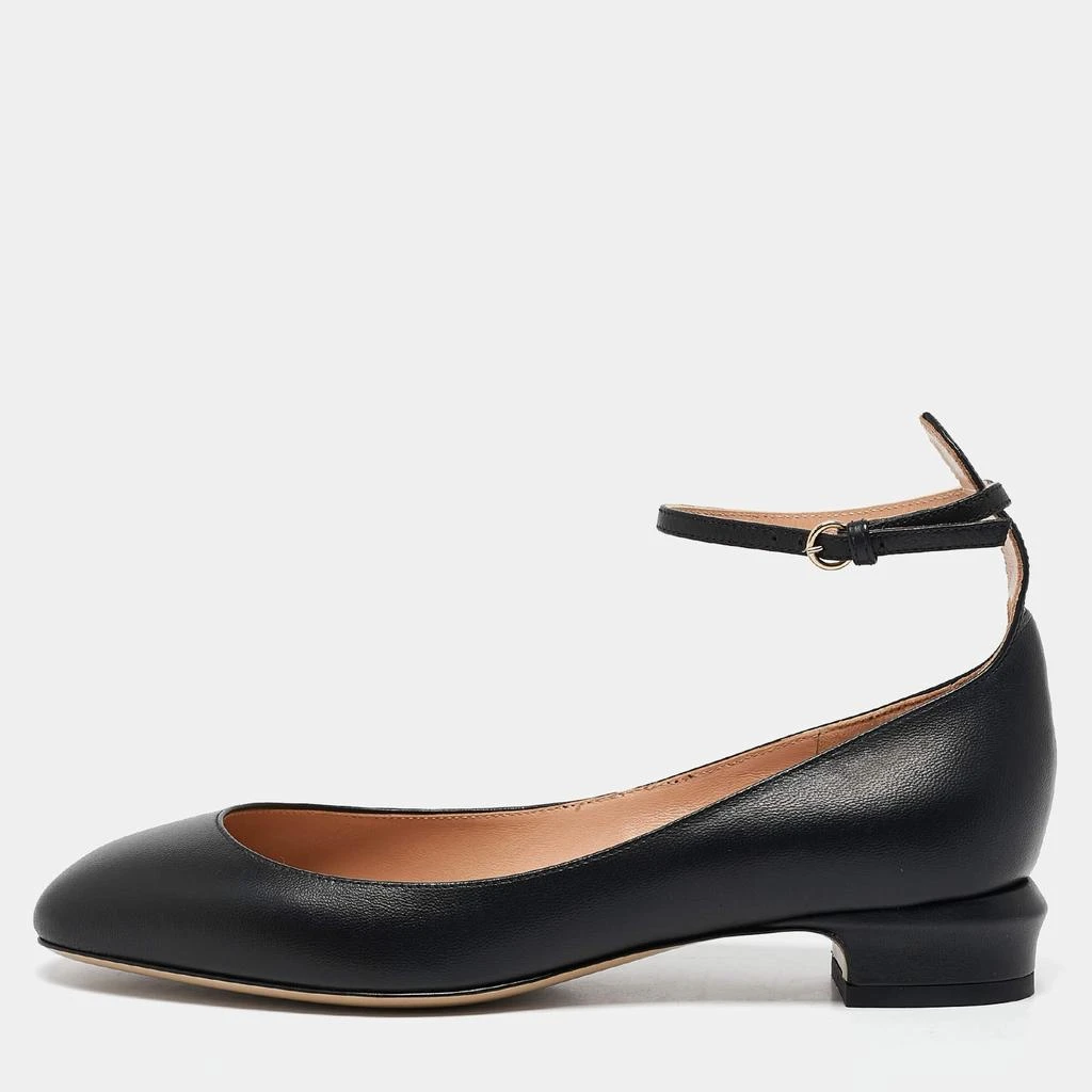Valentino Valentino Black Leather Tango Ankle Strap Flats Size 37 1