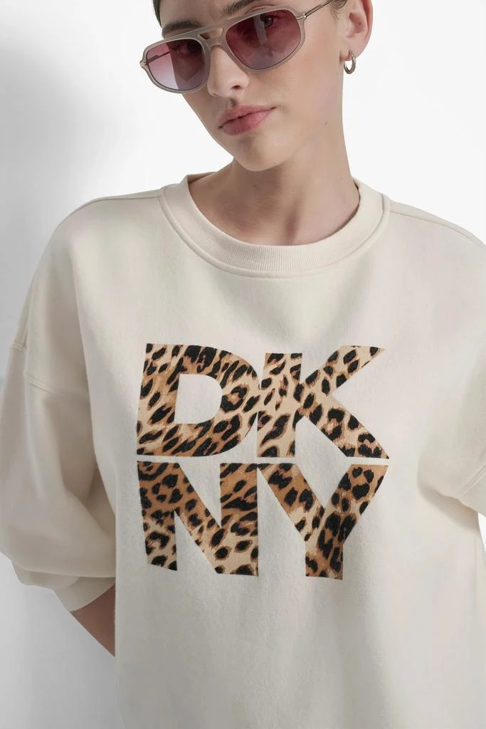 DKNY DKNY STACKED ANIMAL PRINT FLOCKING LOGO LONGLINE 5