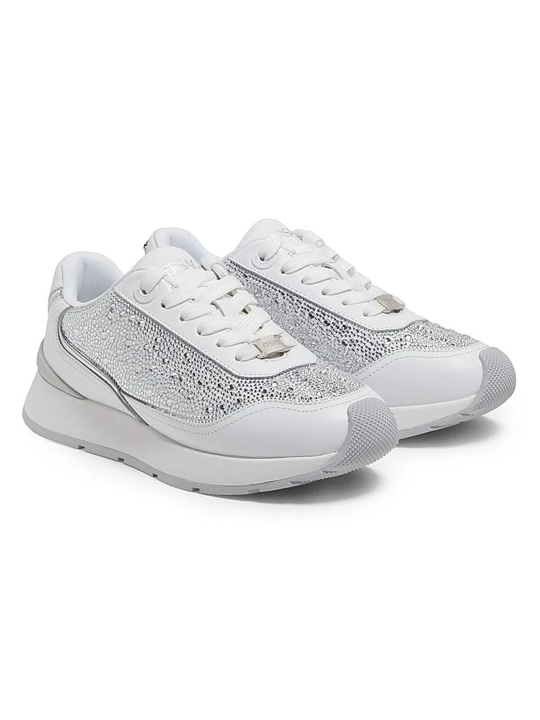 Versace Embellished Leather Low-Top Sneakers 2