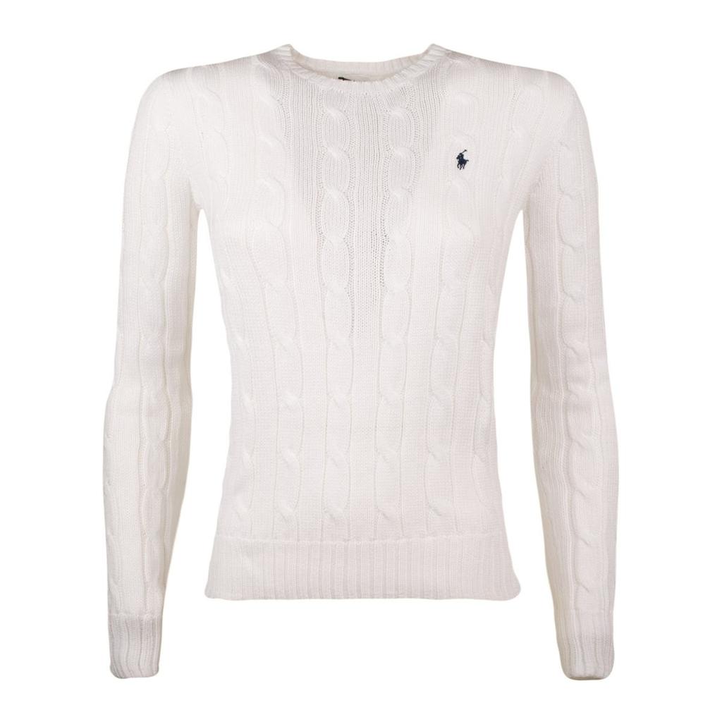 Ralph Lauren Ralph Lauren White Cotton Cable-Knit Crew Neck Sweater