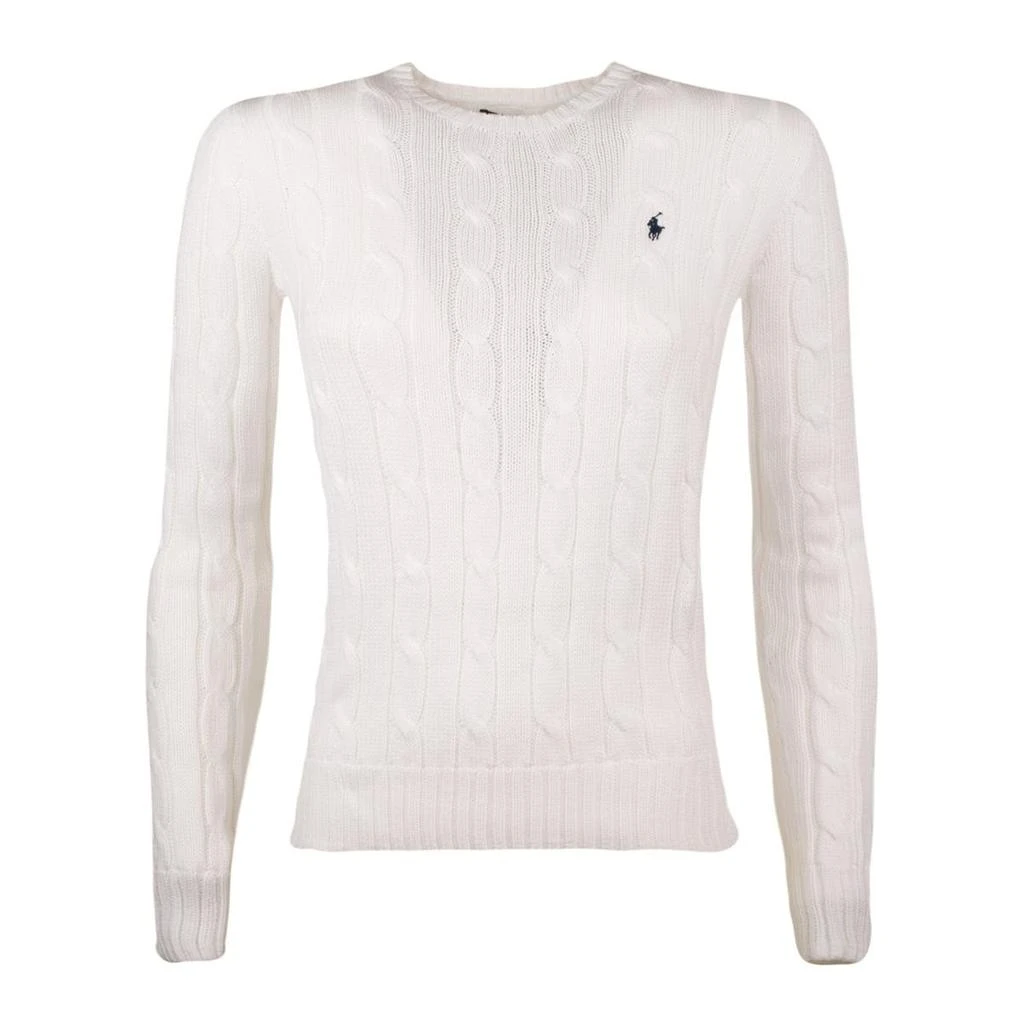 Ralph Lauren Ralph Lauren White Cotton Cable-Knit Crew Neck Sweater 1