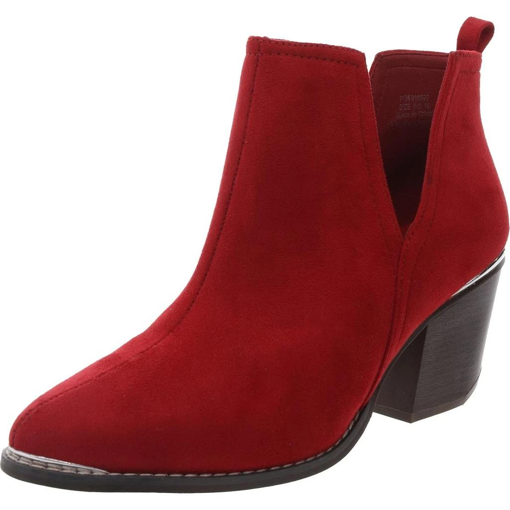 Journee Collection Womens Block Heel Faux Suede Booties 1