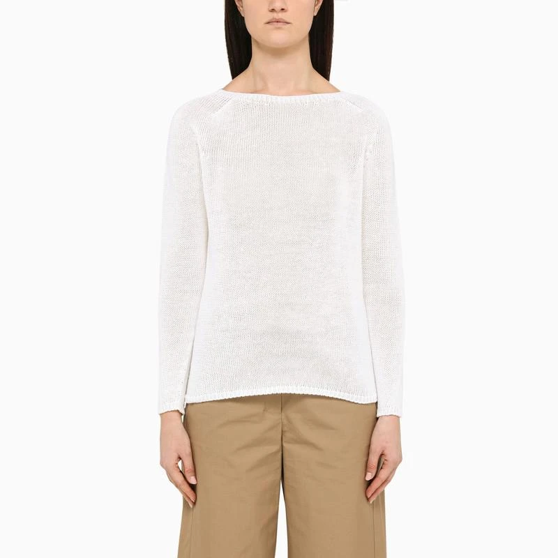 'S Max Mara White linen crew-neck jumper 1