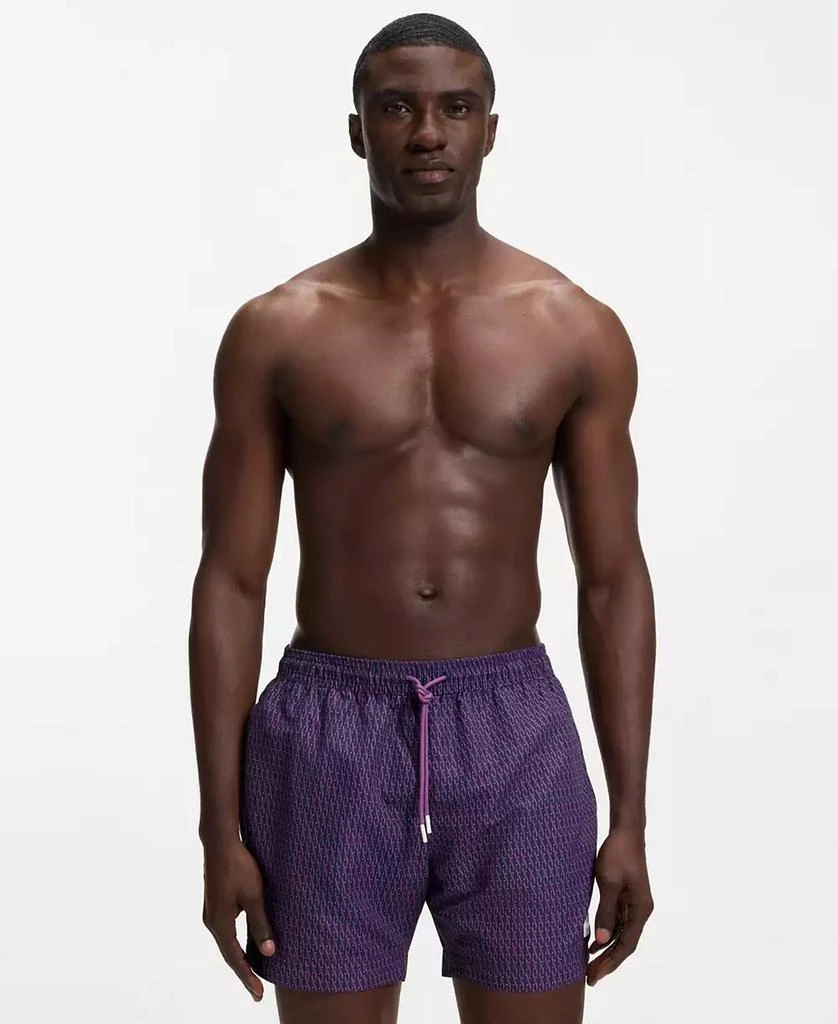 Hugo Boss Men
s Squiggle Print Swim Trunks