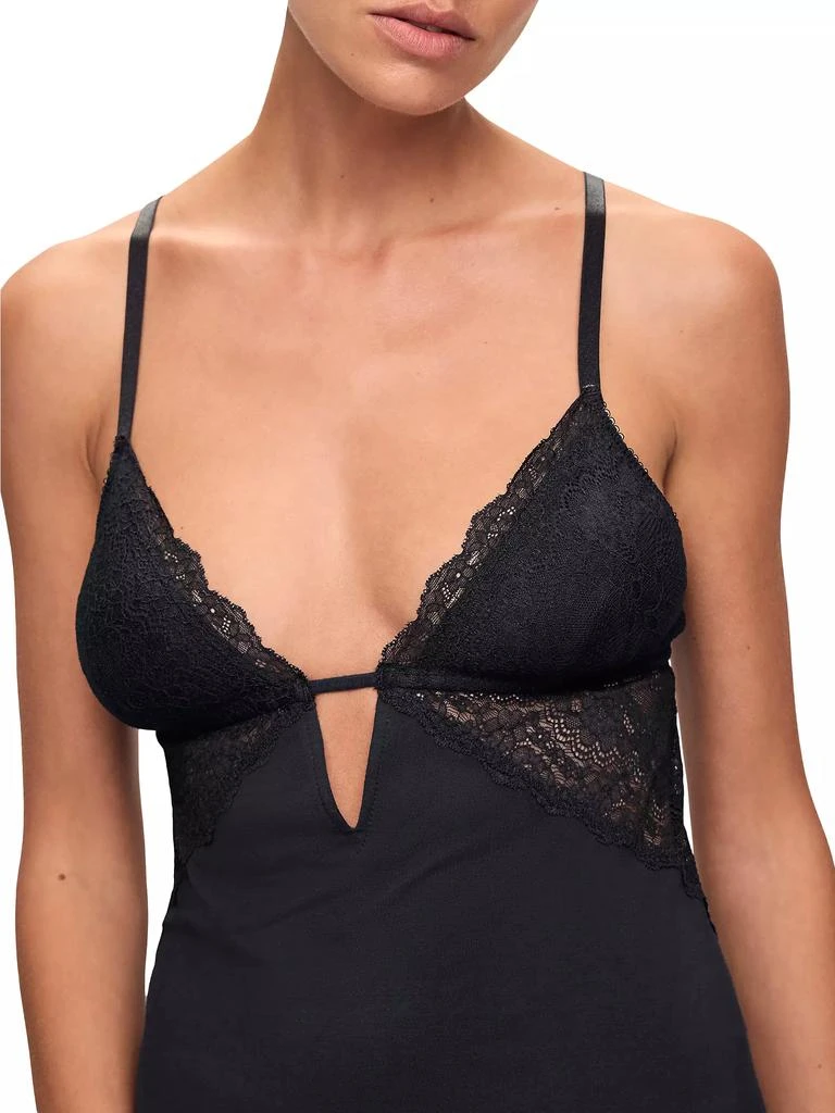 Eberjey ​Satin & Lace Cut-Out Back Chemise 5