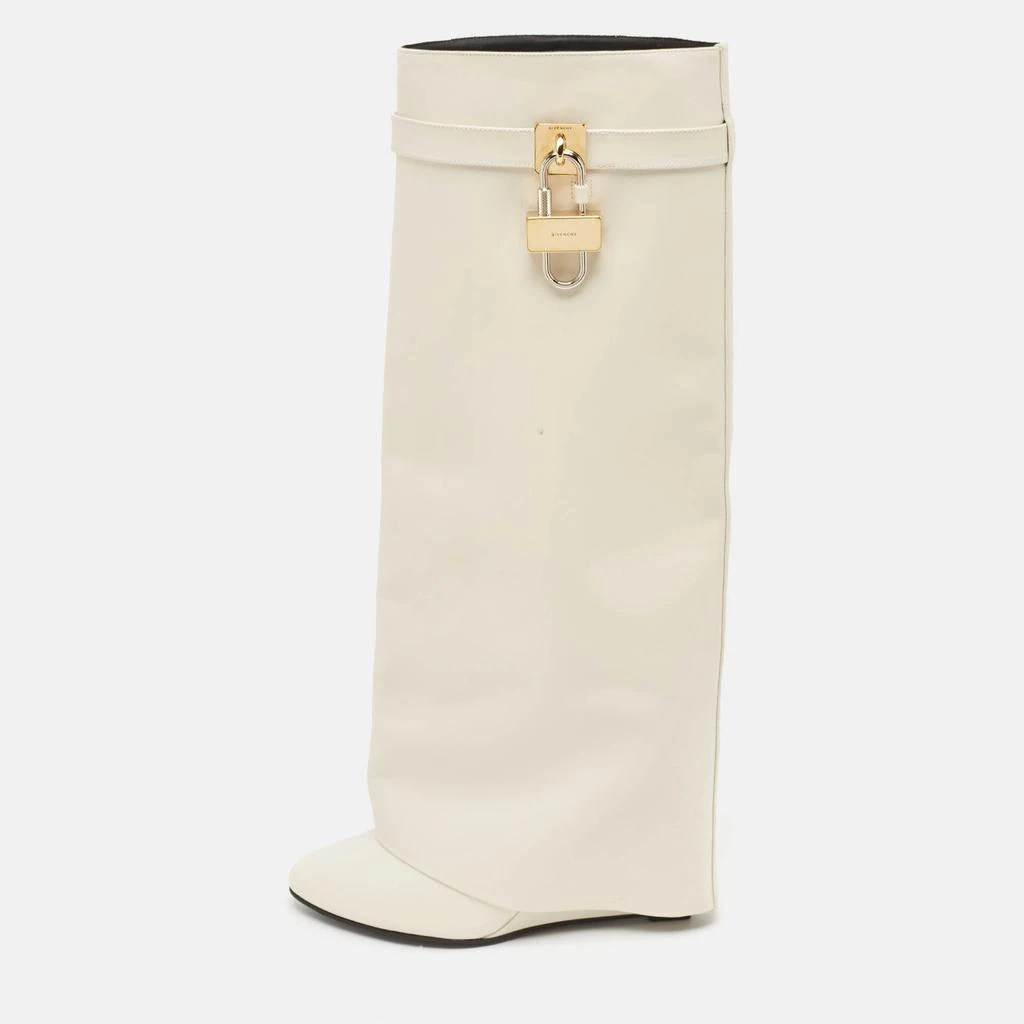 Givenchy Givenchy White Leather Shark Lock Knee Length Boots Size 39 1