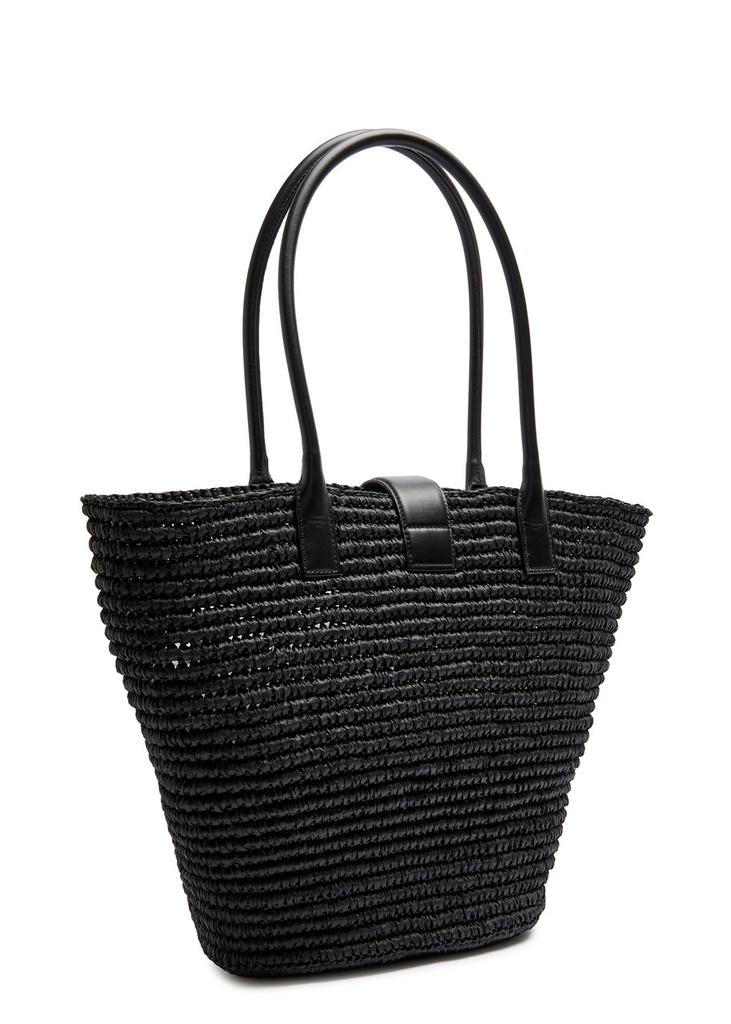 ANNIE BING Lou woven raffia tote