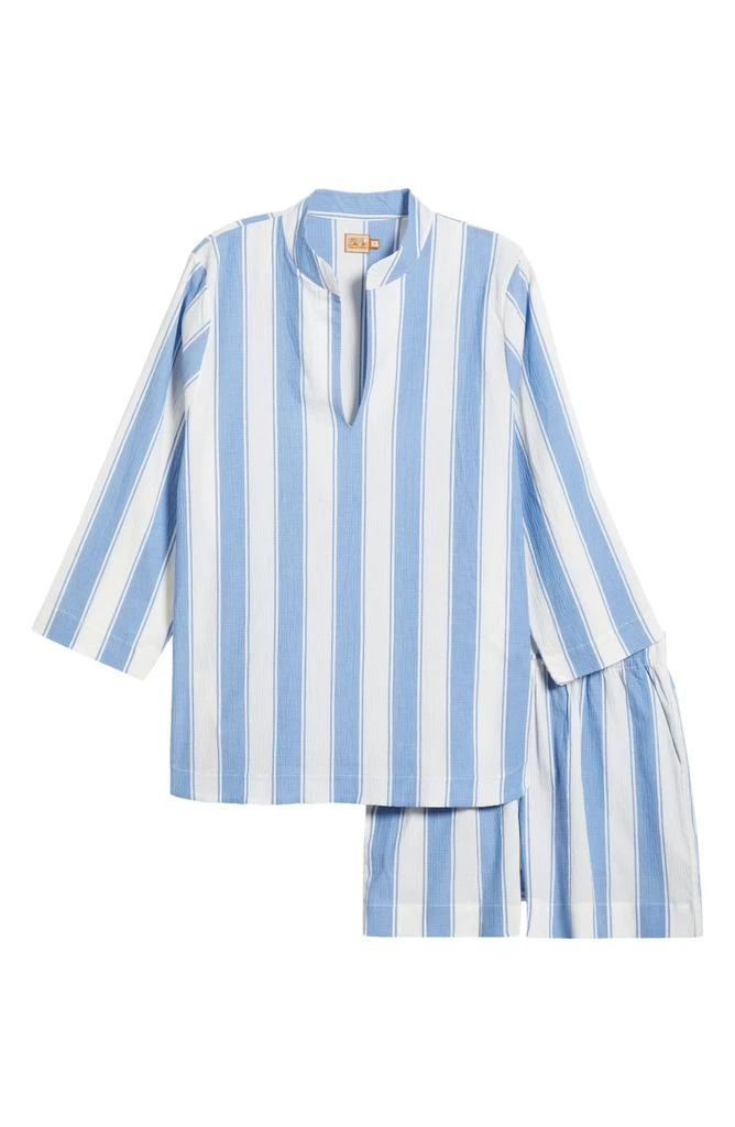 Desmond & Dempsey Feluka Stripe Stretch Cotton Short Pajamas 6