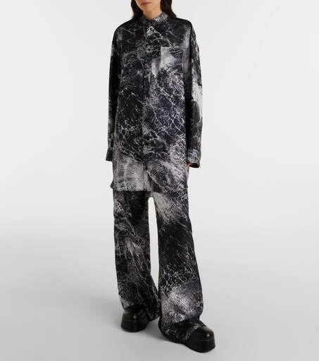 Alexander McQueen Printed silk wide-leg pants 2