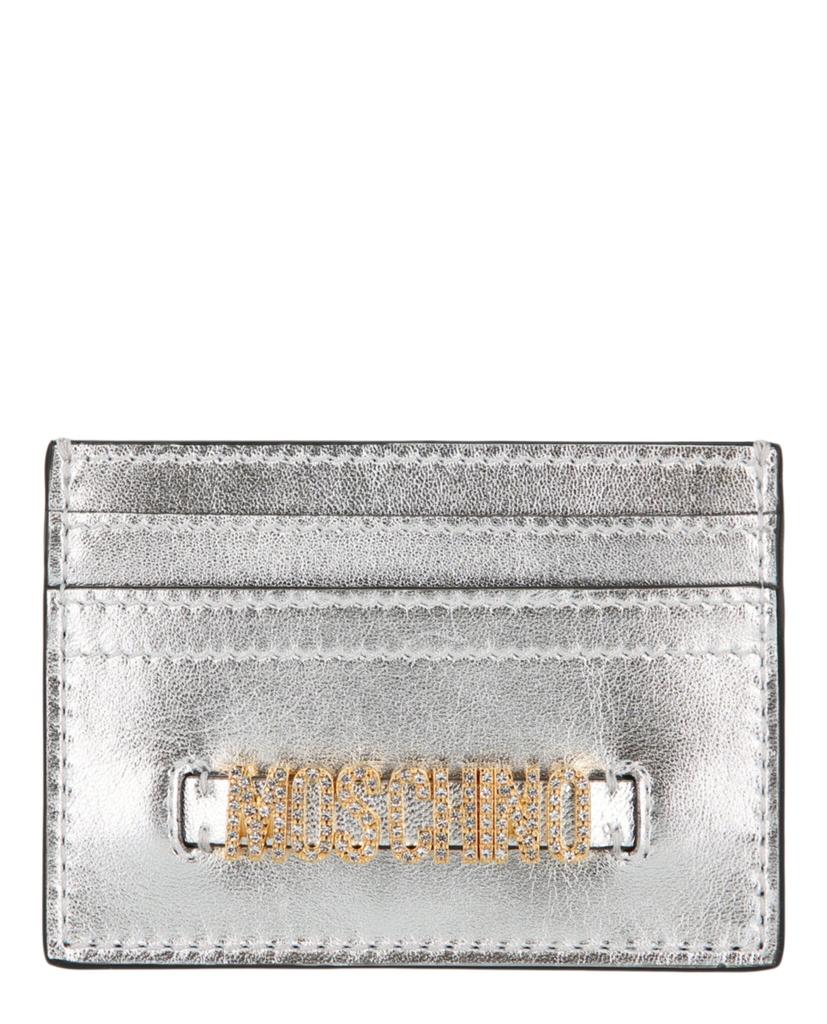 Moschino Logo Belt Crystal-Embellished Card Holder