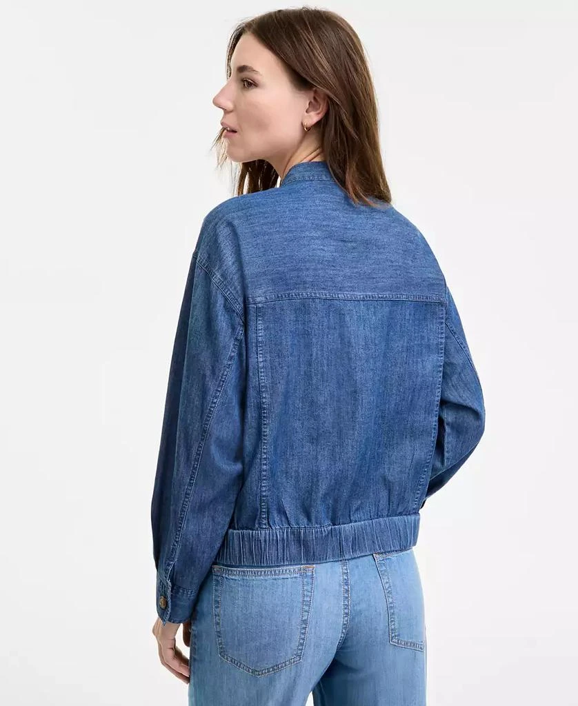 Tommy Hilfiger Women's Chambray Utility Bomber Jacket 4
