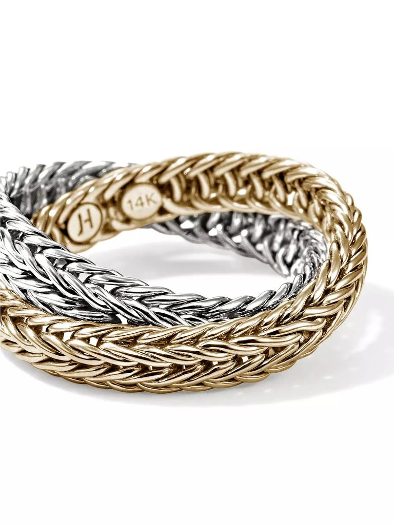 John Hardy Kami 14K Yellow Gold & Sterling Silver Crossover Ring 3