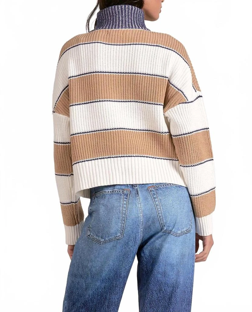 Elan Hampton Quarter Zip Sweater In Beige 2