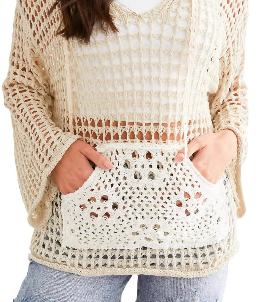 Pol Pol - OPEN STITCH HOODED SWEATER 4