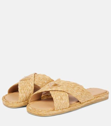 Prada Raffia slides 4