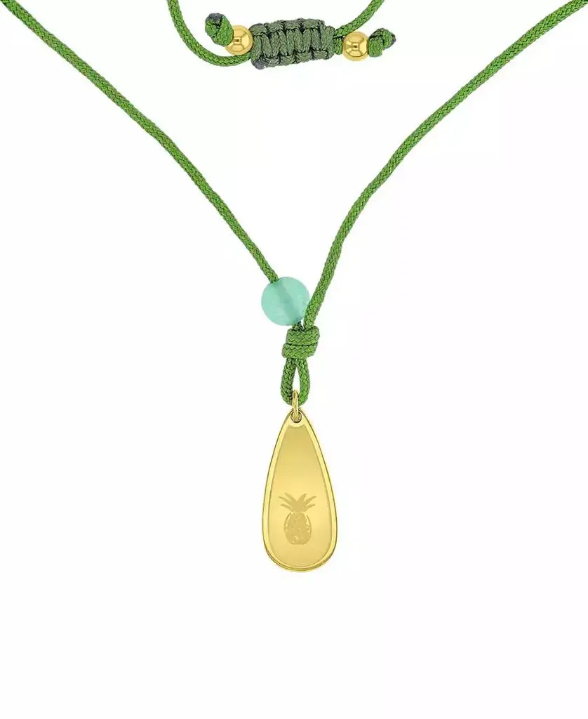 Roxy Waterproof Yellow Pineapple Green Aventurine Adjustable Necklace