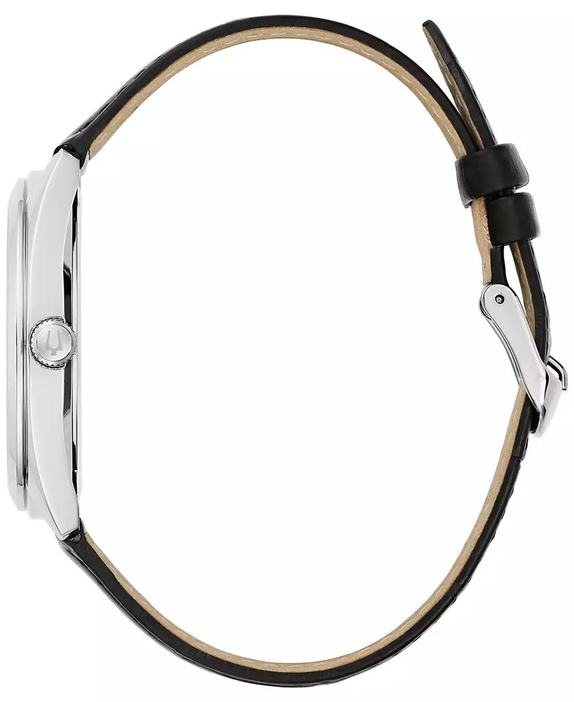 Bulova Men's Black Leather Strap Watch 42mm 2