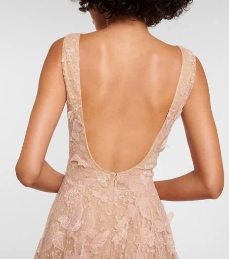 Costarellos Appliqué tulle gown 6