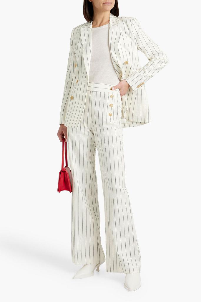 Derek Lam Walter double-breasted pinstriped linen and cotton-blend blazer
