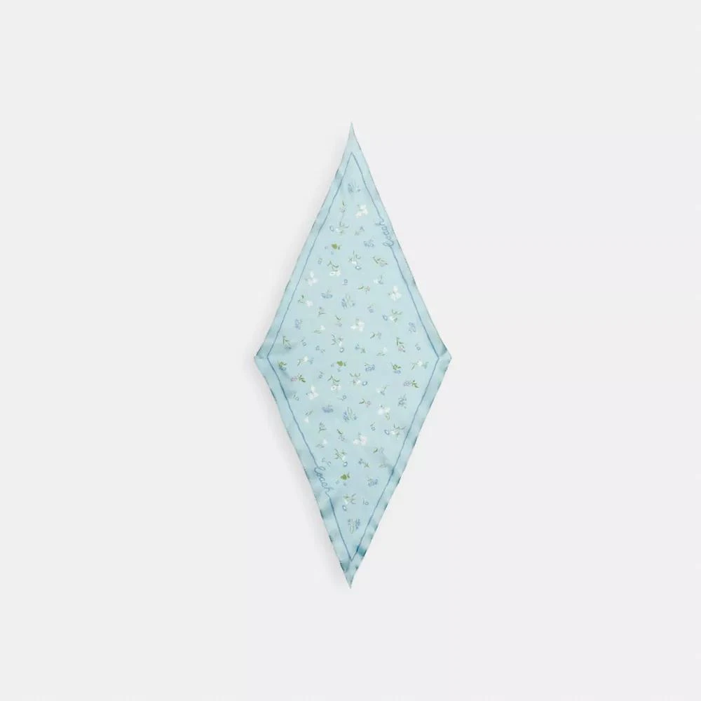 Coach Tossed Floral Print Silk Diamond Scarf 1