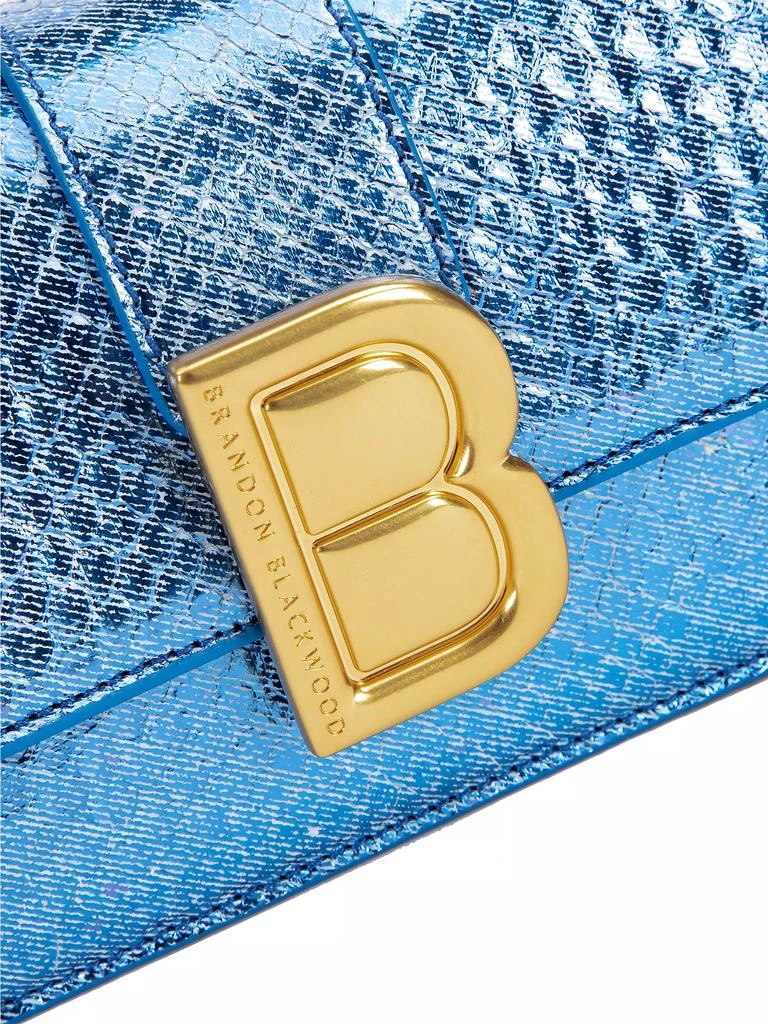 Brandon Blackwood Medium Nia Metallic Python Shoulder Bag 6