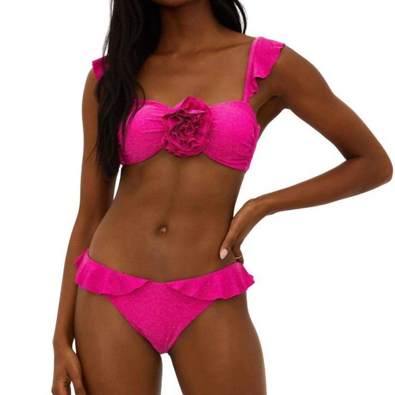 Beach Riot Poppy Top In Fuchsia Peony 1