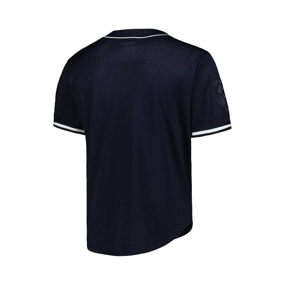 Pro Standard Men's Navy Chicago Bears Triple Tonal Mesh Button-Up Shirt 3